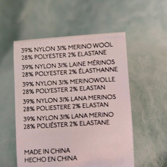 Anthropologie Maeve Plush V-neck Sweater Mint Green Fluffy Cozy Oversized Size S - Picture 10 of 10